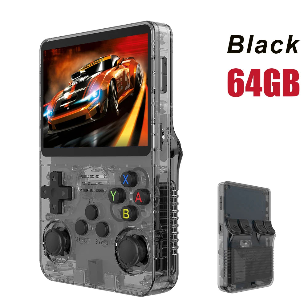 NEW Red R36S 128GB Retro Handheld Video Game Console Linux System 3.5 Inch IPS Screen Portable Pocket Video Player 64GB Games