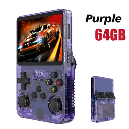 NEW Red R36S 128GB Retro Handheld Video Game Console Linux System 3.5 Inch IPS Screen Portable Pocket Video Player 64GB Games