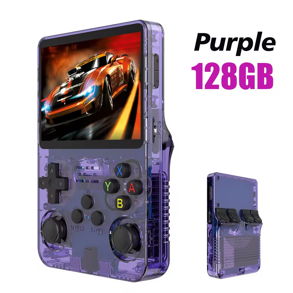 NEW Red R36S 128GB Retro Handheld Video Game Console Linux System 3.5 Inch IPS Screen Portable Pocket Video Player 64GB Games