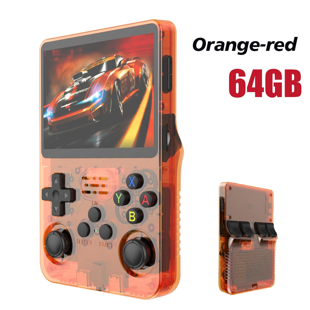 NEW Red R36S 128GB Retro Handheld Video Game Console Linux System 3.5 Inch IPS Screen Portable Pocket Video Player 64GB Games