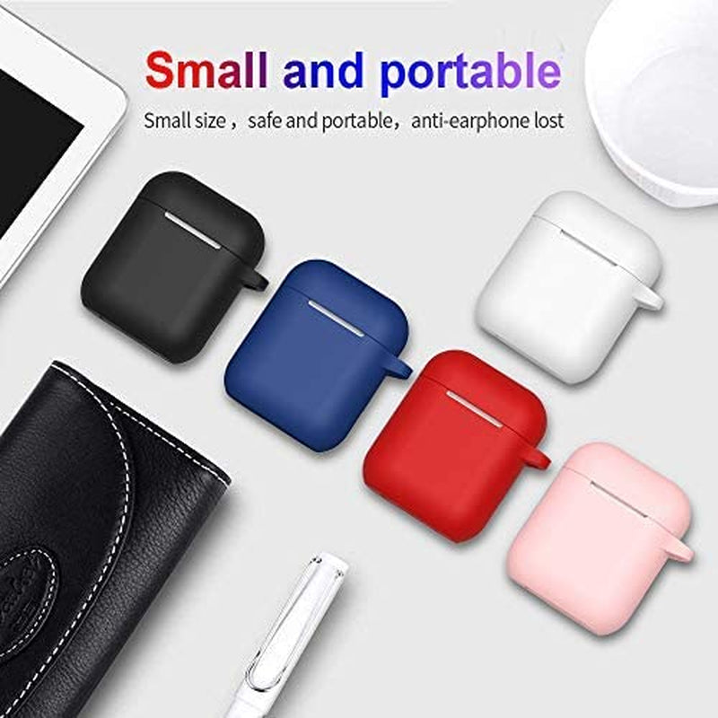 Airpods Case, Full Protective Silicone Airpods Accessories Cover Compatible with Apple Airpods 1&2 Wireless and Wired Charging Case(Front LED Visible),Black