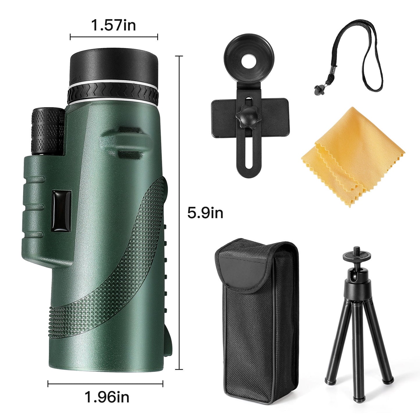 Monocular Telescope, 80X100 HD Monocular Telescope with Smartphone Holder & Tripod, Compact Monoculars for Bird Watching Wildlife Hunting Hiking Travelling