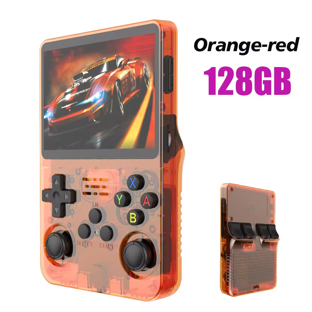 NEW Red R36S 128GB Retro Handheld Video Game Console Linux System 3.5 Inch IPS Screen Portable Pocket Video Player 64GB Games