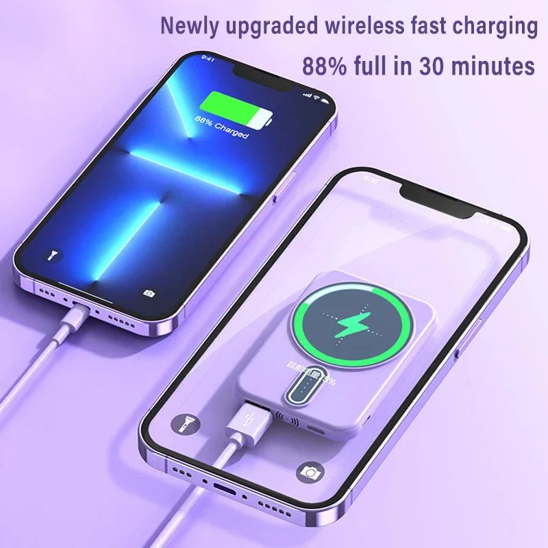 New Wireless Power Bank Ultra-Thin 50000Mah High Capacity Portable 22.5W Super Fast Charging for Iphone Samsung Huawei