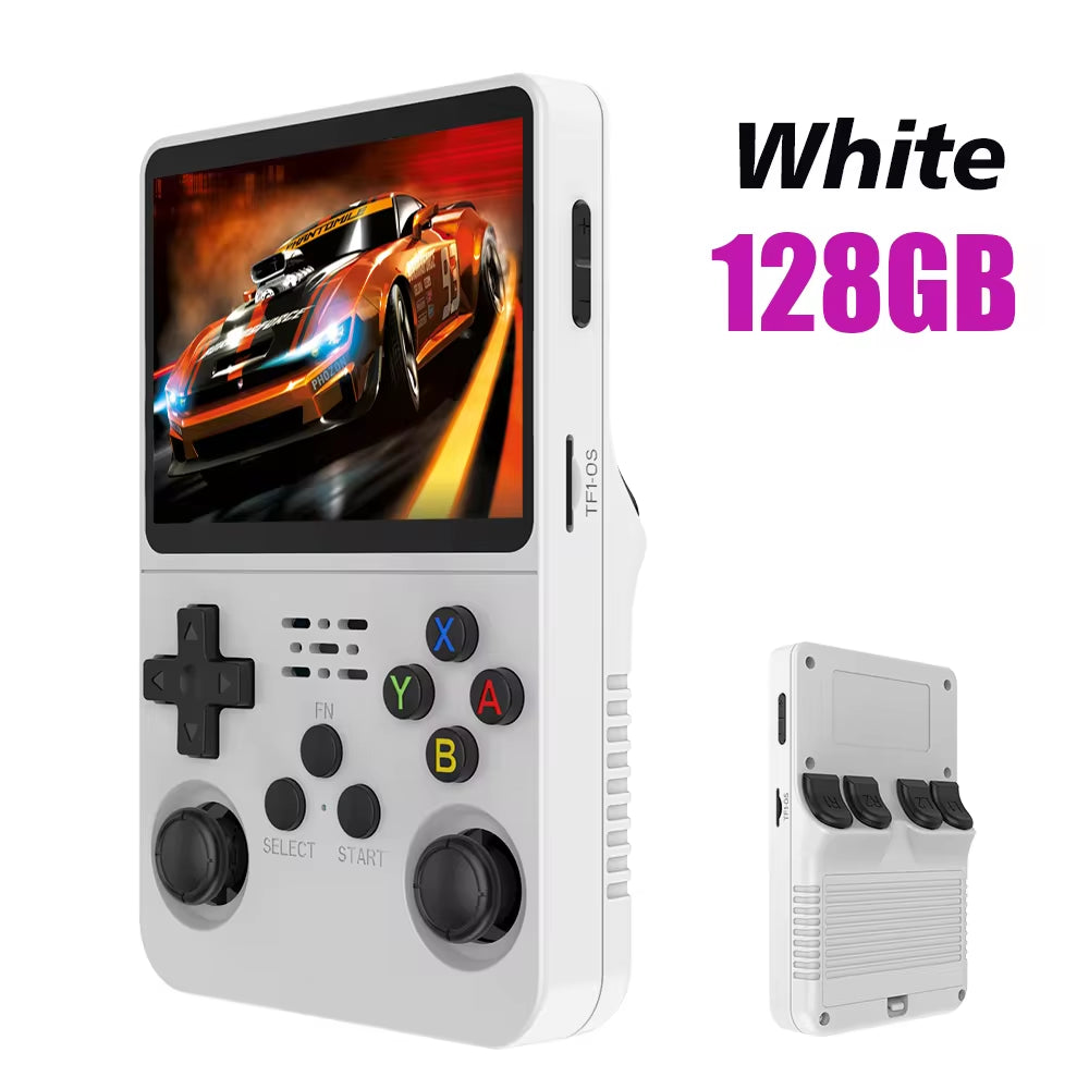 NEW Red R36S 128GB Retro Handheld Video Game Console Linux System 3.5 Inch IPS Screen Portable Pocket Video Player 64GB Games