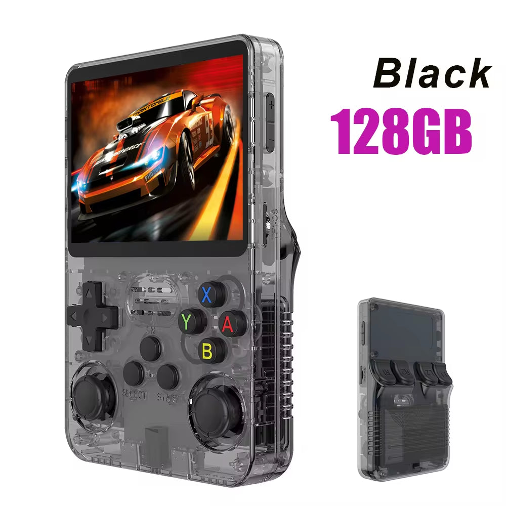 NEW Red R36S 128GB Retro Handheld Video Game Console Linux System 3.5 Inch IPS Screen Portable Pocket Video Player 64GB Games