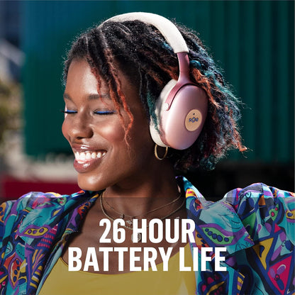 Positive Vibration XL ANC: Noise Cancelling Over-Ear Headphones with Microphone, Wireless Bluetooth Connectivity, and 26 Hours of Playtime, Copper