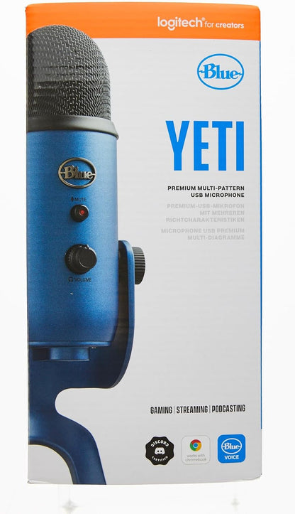 Yeti USB Mic for Recording and Streaming on PC and Mac,  VO!CE Effects, 4 Pickup Patterns, Headphone Output and Volume Control, Adjustable Stand, Plug and Play – Midnight